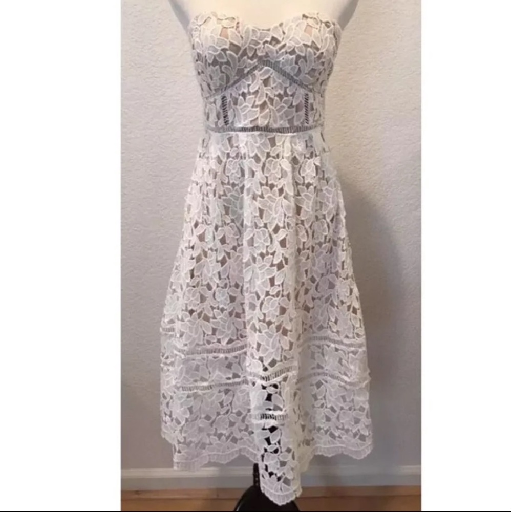 Lulus white lace overlay dress